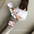 new arrival girl shoulder bag soft PU pink bag animal cartoon cheap child bag